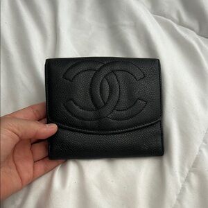 CHANEL Black Leather Bag with Iconic Design